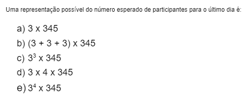 Alternativas de questão do Enem sobre PG