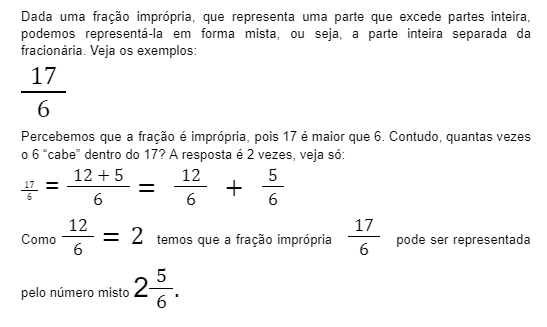 Definição fração mista