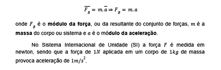 Definição da segunda lei de Newton