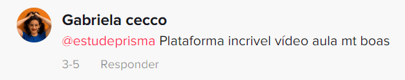 Depoimento de aluno prisma no Tiktok