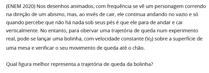 Enunciado de questão enem sobre cinemática