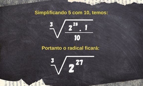 Imagem com exemplo de resolução de questão com radicais 2