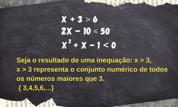 Imagem com exemplos de inequações