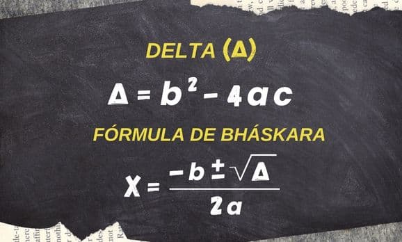 Imagem com a fórmula de Bháskara e delta