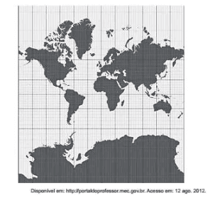 Imagem de questão do Enem sobre projeções cartográficas