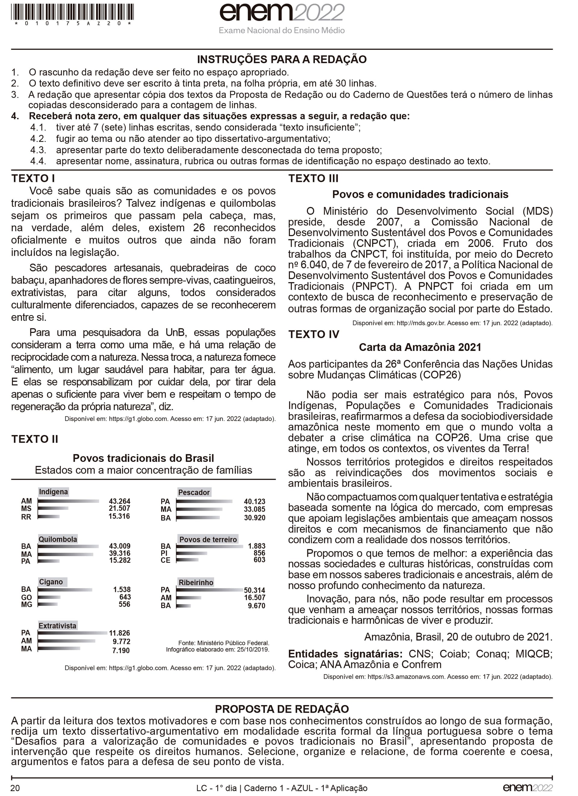 Página 20 do Enem 2022