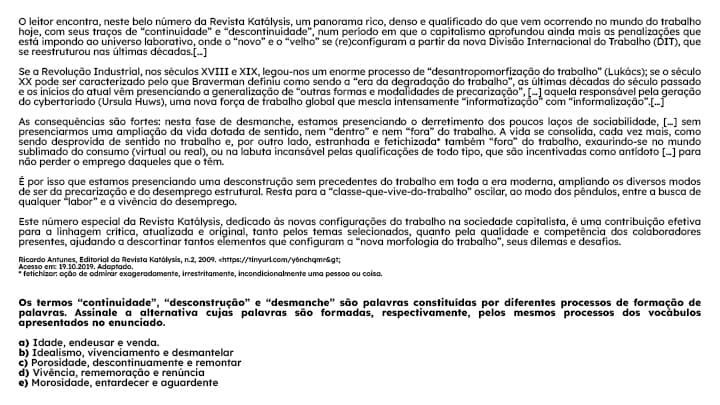 Exemplo de questão de derivação regressiva