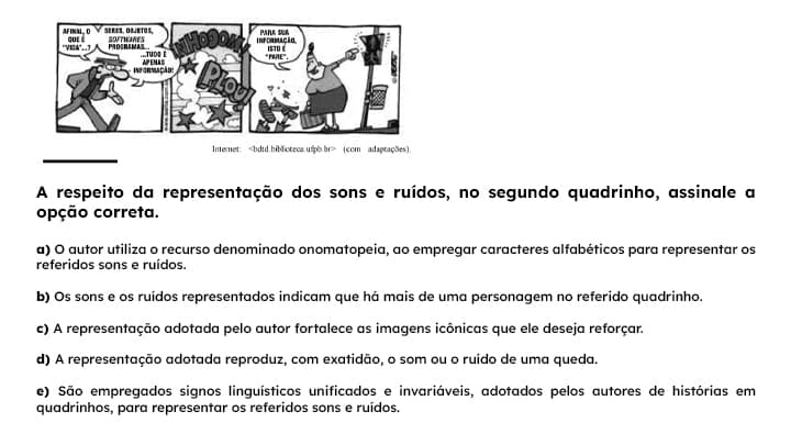 Exemplo de questão de onomatopeia do Enem