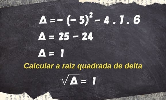 Imagem com resolução de equação completa do segundo grau