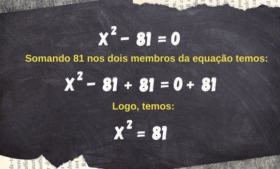 Imagem com resolução de equação de segundo grau