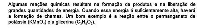 Explicação surgimento de chamas