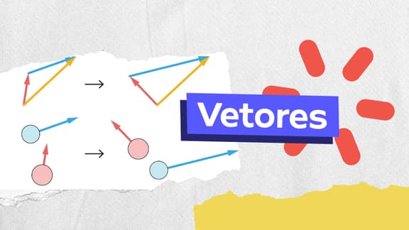 Frase "Vetores" do lado direito e, logo a esquerda, a imagem de diversos vetores.