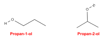 Representação do propan-1-ol