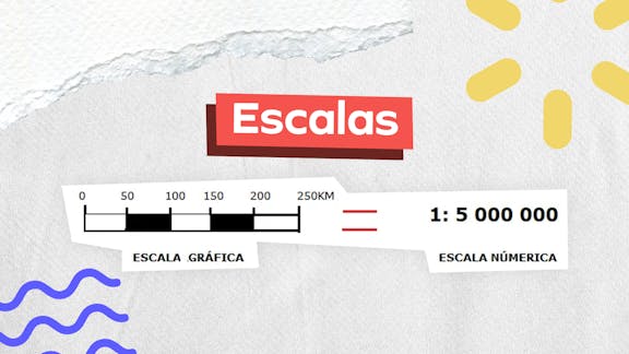 Frase "Escalas" centralizada e, logo abaixo, a imagem de uma representação de escala.